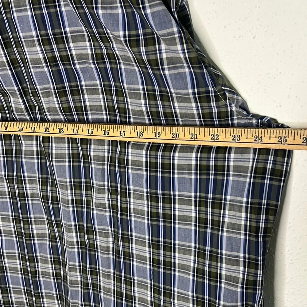 Banana Republic Blue and Black Casual Button Down Shirt